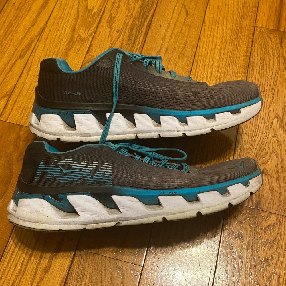 Women's Hoka One One Elevon Road Running Shoes Bluebird Teal Gray Size 8.5